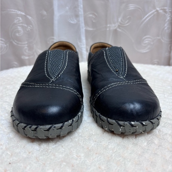 Biza Waverly Women’s Black Leather Slip On Comfort Shoe Size 38/ 7-7-1/2